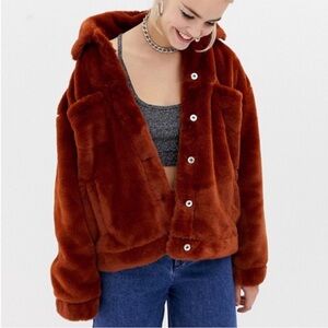 Women's Faux Fur Jacket in Brown